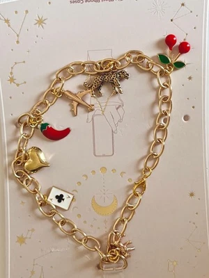 A Little Obsessed Teléfono Dije Pulsera Corazón~Tigre~Cereza~Pimienta Cerradura y Llave NUEVO Foto 1 de 4