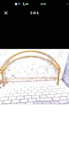 letto matrimoniale in ottone dorato con doghe - Foto 1 di 9