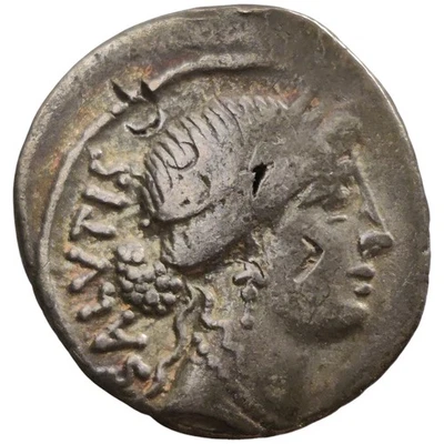 Roman Republic Silver Denarius Coin  Rome 55 BC Man. Acilius Glabrio Ancient 17Q - Image 1 of 2