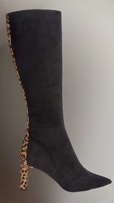 🆕 Alfani Tadashi Black Leather Suede & HairCalf Step 'N Flex Boots Size 9.5 - Image 1 of 4