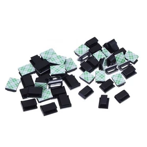 100 Pieces Kabelschnalle Fester Sitz Schreibtischdrahtverwaltung - Photo 1/5