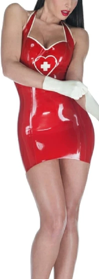 Uniform Krankenschwester-Outfit Ärztin Doktor Sexy-Nurse EU/M Latex/rot NEU - Bild 1 von 1