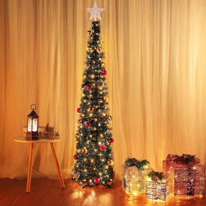 5ft Green Pink Christmas Tree with Lights Multicolor 3 Mode LED Xmas Home Decor - Picture 1 of 11