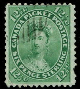 Kanada 1859 12 1/2c grün gut gebraucht SG 41 Kat. 85,00 £ - Bild 1 von 1
