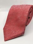 Krawat Zegna czerwono-srebrny paisley 57"L 3,75"W 100% jedwab Made in Italy