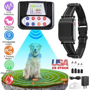 Wireless Electric Dog Fence Pet Containment System Shock Collars For 1/2 Dogs - Picture 1 of 26