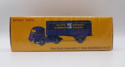 DINKY TOYS 32AB TRACTEUR PANHARD ET SEMI-REMORQUE S.N.C.F M. CAJA SELLADA REPRO Foto 1 de 2