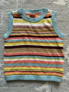 MISSONI for TARGET Multi Color Striped Crewneck Sweater Vest GIRLS Size M Medium - Picture 1 of 2