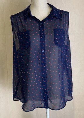 AB Studio Sheer Button Down Womens Blouse - Size XL - EUC - Image 1 of 4