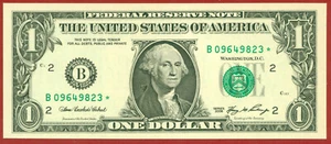 US 2006  1 Dollar  ( B 823 STAR )  World paper money currency banknotes.(2 of 3) - Picture 1 of 3