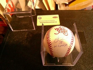 Bucky Dent Signed 1978 World Series Logo with MVP insc. Steiner - Picture 1 of 3