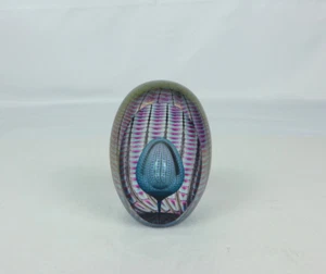 Rare Thomas Philabaum Art Glass iridescent  Reptilian Egg Paperweight 1996 - Picture 1 of 7