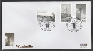 MALTA 2003 WINDMILLs of Malta conjunto de 3 en FDC - - Imagen 1 de 1