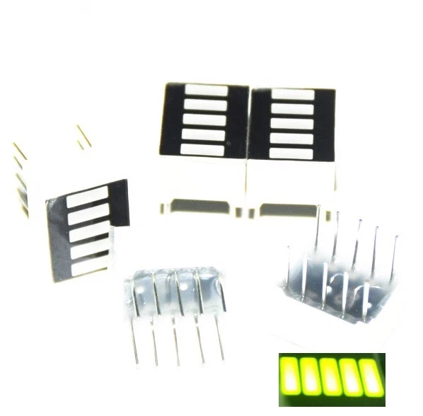 10pcs LED Bar Display Segments 5LED Bar Graph Yellow Green Light 5 Segment Bar - Image 1 of 1