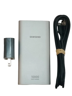 Batería USB portátil Samsung EB-P1100C 10000mAh carga rápida plateada | Funciona Foto 1 de 4