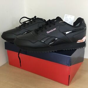 Reebok Womens Royal Glide Ripple Clip Trainers Black Size 7 NEW WITH TAGS Boxed