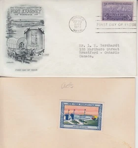 1948 #970 FORT KEARNEY FDC ARTMASTER CACHET FOREIGN DESTINATION + NY FAIR INSERT - Picture 1 of 4