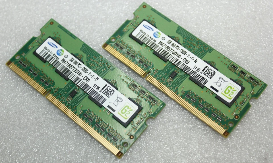 Samsung 4GB (2x2GB) PC3-12800S DRR3 Laptop Memory Ram M471B5773DH0-CK0 - Image 1 of 1
