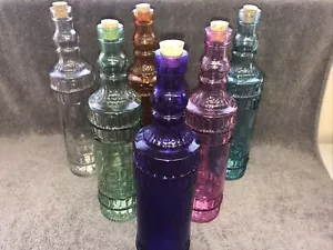 6 CRAFT CO CORKED BOTTLE WITH RAISED CHAINS DESIGN TOP AND BOTTOM ~ 12” Tall - Picture 1 of 10