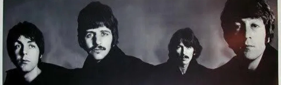 BEATLES BANNER RICHARD AVEDON HECHO EN 1967 16x40 ORIGINAL AUTÉNTICO Foto 1 de 2