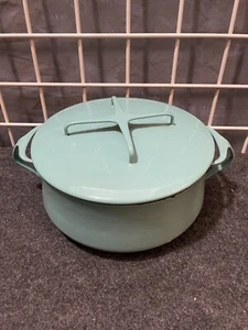 Vtg Dansk Kobenstyle Teal Turquoise Enameled Dutch Oven Pot w/ Lid 4qt - Picture 1 of 4