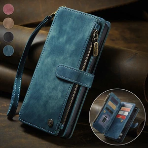 Leather Case For Google Pixel 9 Pro XL 8A 7A Magnetic Flip Zip Card Wallet Cover - Picture 1 of 19