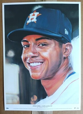 JEREMY PENA 2023 Topps Living Set Fine Art Print BY JARED KELLEY PRINT #538 - Image 1 of 4