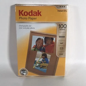 Papel fotográfico Kodak brillo 100 hojas 4""X6"" secado instantáneo nuevo sellado - Imagen 1 de 2