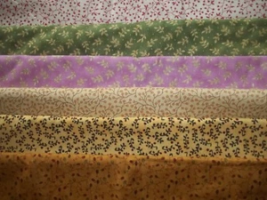 BERRIES Leaves VINES floral TINY Cotton FABRIC U-Pick SEE INFO 1/2 yd BTHY - Picture 1 of 27