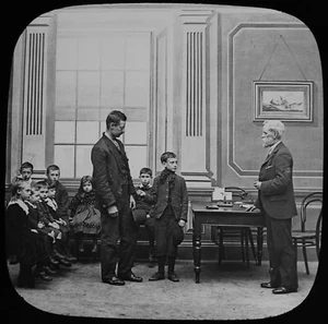 FOTO DE HISTORIA VICTORIANA BARTS JOY Nº10 C1895 Linterna Mágica Diapositiva HISTORIA SOCIAL - Imagen 1 de 3