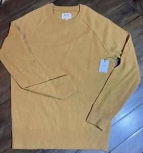 AE 77 100% Cashmere Sweater Crew Neck Mustard Yellow Womens Size Extra Small - Picture 1 of 8
