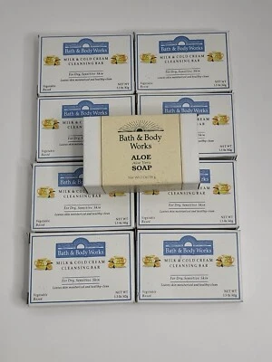 1 JABÓN DE ALOE BATH & BODY WORKS 8 BARRAS LIMPIADORAS DE LECHE Y CREMA FRÍA NOS  Foto 1 de 3