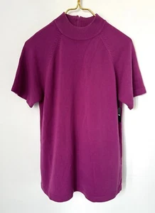 NEW Vintage Rochelle California Pink Purple Soft Short Sleeve Sweater Size Small - Picture 1 of 6