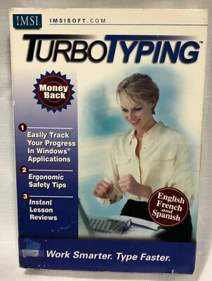 Turbo Typing para Windows XP 2000 98 95 Me NT4 Inglés Francés Español Software IM Foto 1 de 3