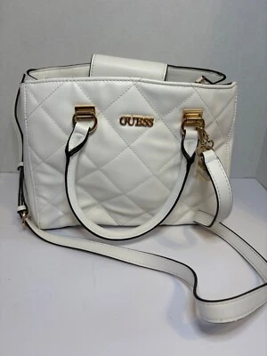 Guess Alanna Bolso de Mano Blanco Marfil Bandolera Acolchado 13x9x5" Nuevo Foto 1 de 4