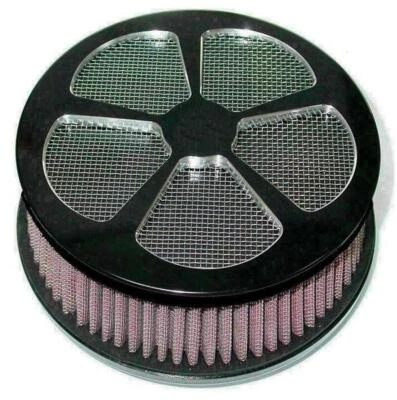Black 5 Spoke Hi-Flow 5 7/8 Round Air Cleaner Harley-Davidson Sportster Big Twin - Изображение 1 из 4