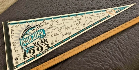 Vintage 1993 Wincraft 30" Florida Marlins Inaugural Season Pennant Felt Rare Cover