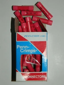 NEW BOX of 25 PENN-UNION B4E 8 AWG CRIMP BUTT CONNECTOR TERMINALS USA MADE - Picture 1 of 4