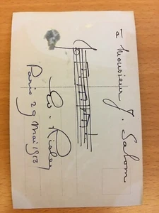 Cartolina autografa di Edouard Risler - Imagen 1 de 1