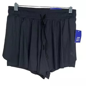 JoyLab Women’s Mid-rise Double Layer Run Shorts Black Onyx Size Small Lined New - Picture 1 of 11