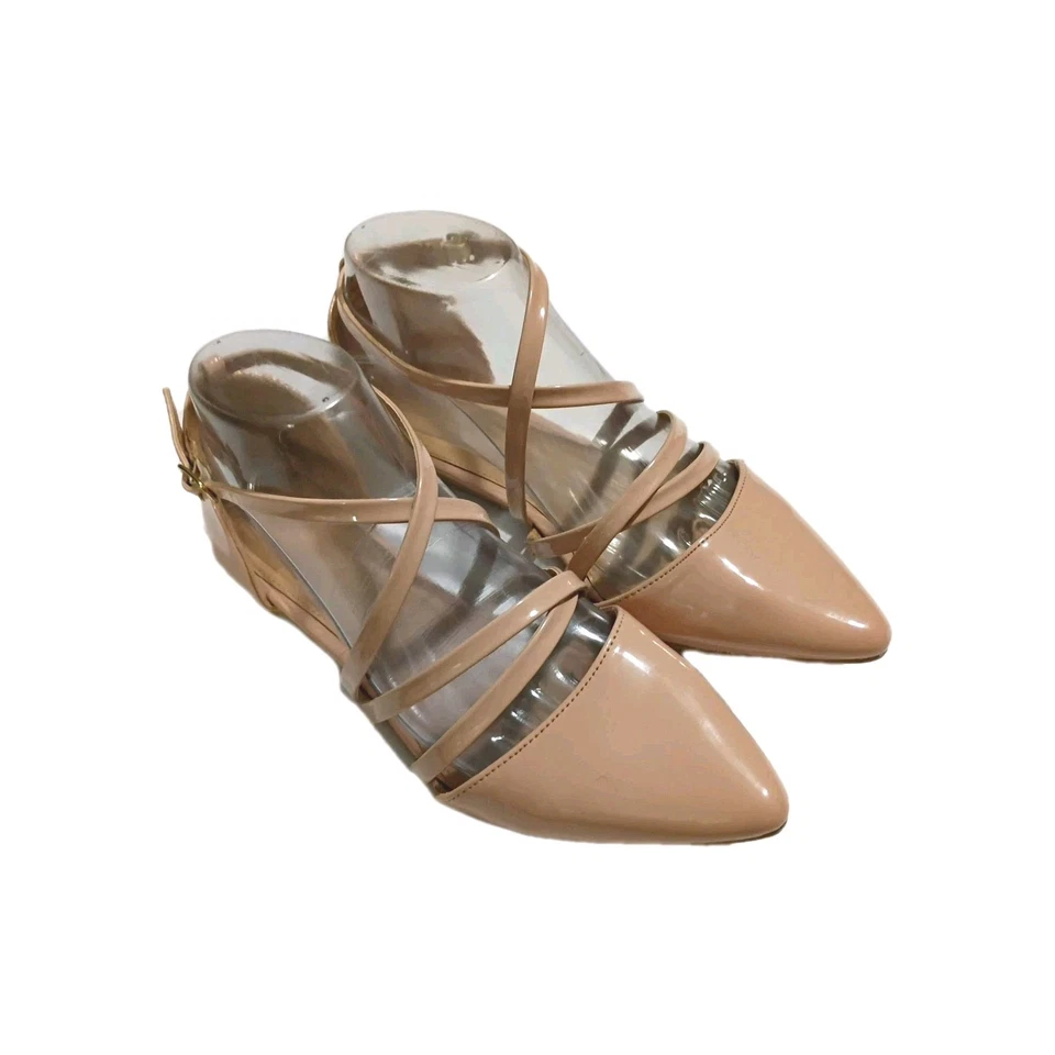 Zapato plano para mujer Dalila Charllot Russe Neud bronceado con tiras punta talla 8  Foto 1 de 4