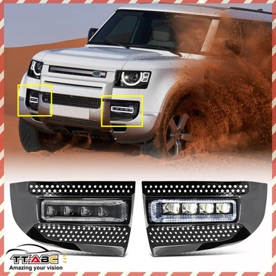 Pair White LED Fog Lights For 2020-2024 Land Rover Defender 90 110 130 Driving - Image 1 of 4