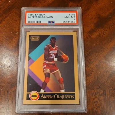 1990-91 Skybox Hakeem Olajuwon #110 PSA 8 HOF - Image 1 of 2