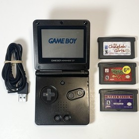 Nintendo Game Boy Advance SP Handheld Console - Onyx Black AGS-001 with Charger