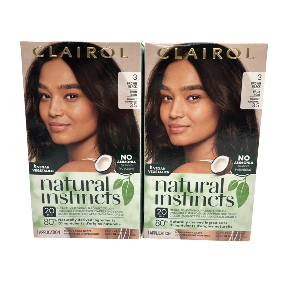 Clairol Natural Instincts 3 Brown Black Formerly 3.5 , Vegan (2 Pack) - Image 1 of 1