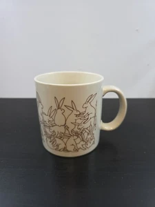 Vintage 1979 Taylor & Ng Naughty Rabbits Tasse Brown Line Drawings Japan signiert  - Bild 1 von 7