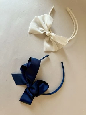 Navy blue bow headband and white bow headband#kidcore #y2kaccessories - Image 1 of 4