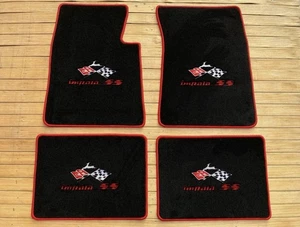 1959-79 Chevy impala SS Floor Mats Black Carpet Set of 4 - Picture 1 of 4