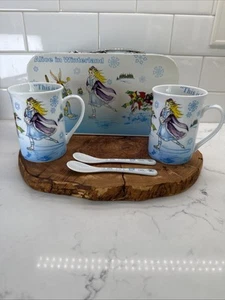 Alice In Wonderland Cafe Tea Set By Paul Cardew 2 Mugs Spoon Carry Case 9oz - Picture 1 of 16
