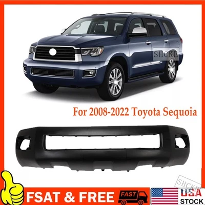 Front Bumper Cover For 2008-2022 Toyota Sequoia Primed with TO1000348 521190C947 Foto 1 de 4